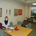 Skaitytojų klubo vadovė R. Nagelytė ir literatūros apžvalgininkė E. Valienė