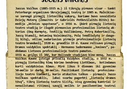 Paskaita „Lietuvių teatro pirmeivis Juozas Vaičkus“